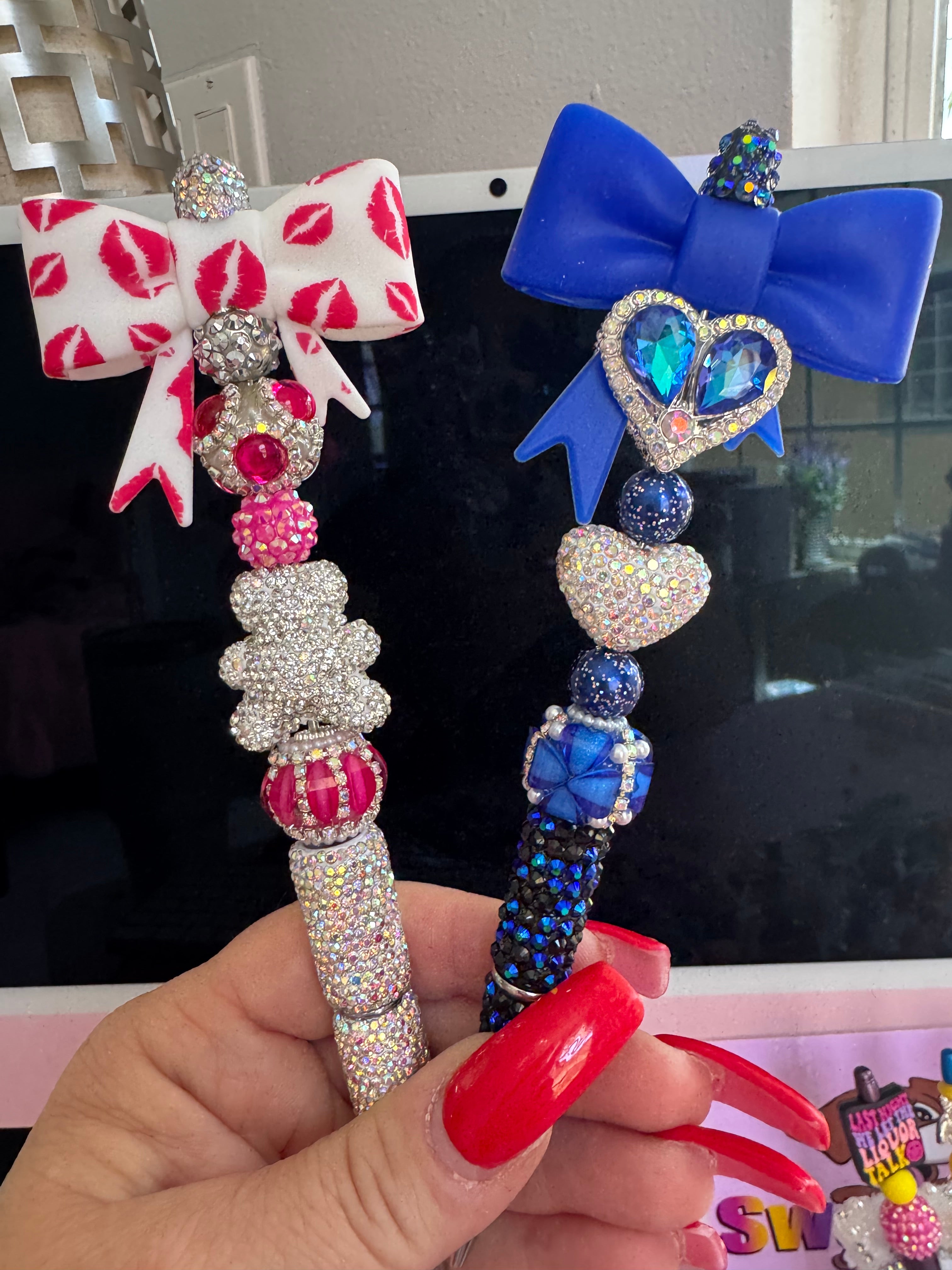 "LIVE CLAIM" Glamorous Beaded Pens