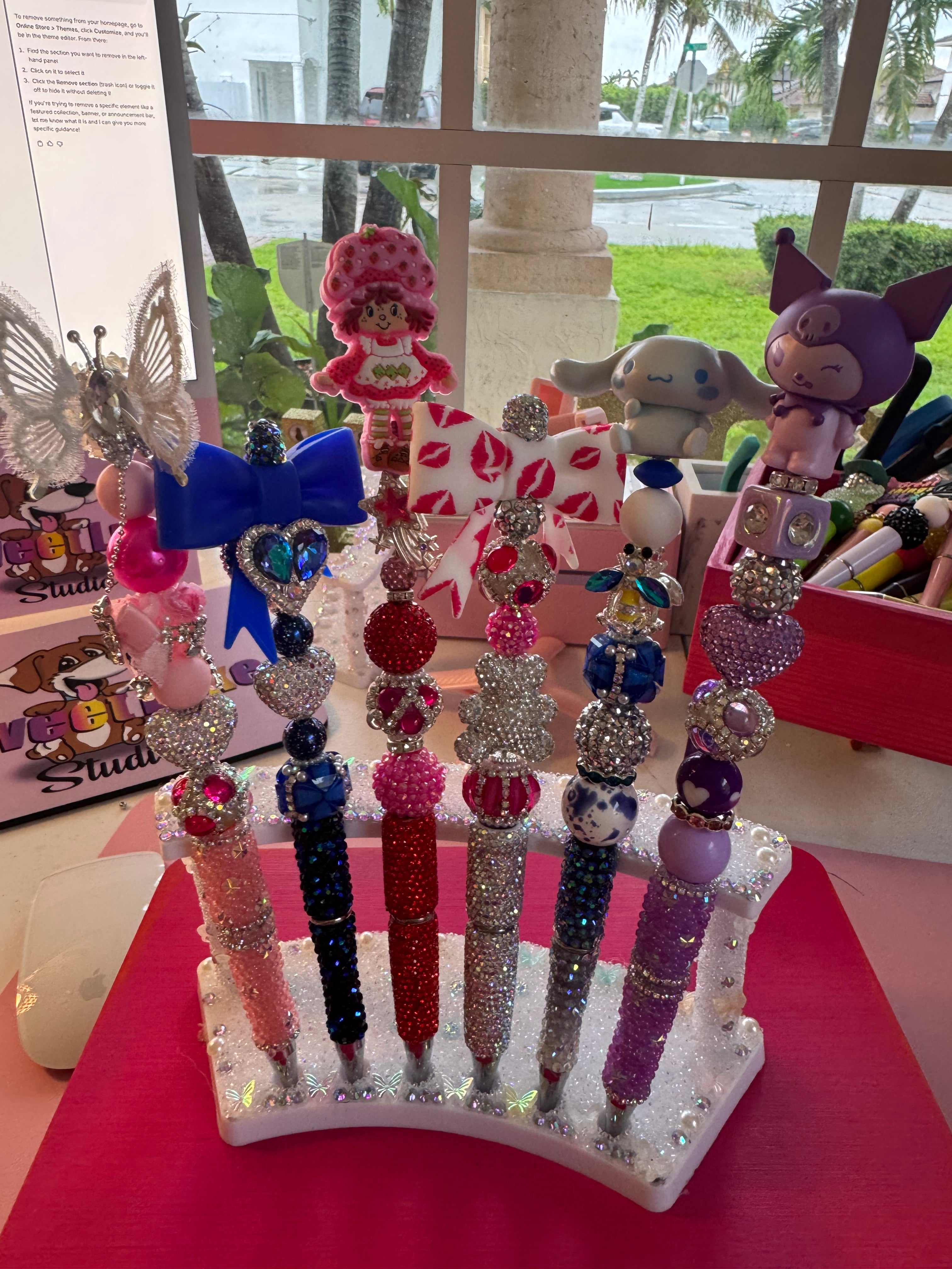 "LIVE CLAIM" Glamorous Beaded Pens